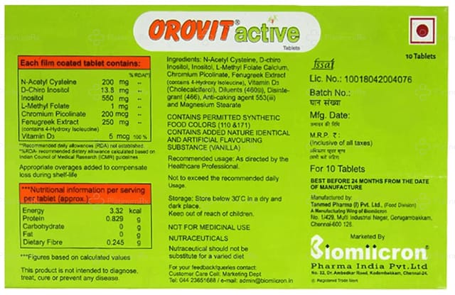 Orovit Active Tablet 10s