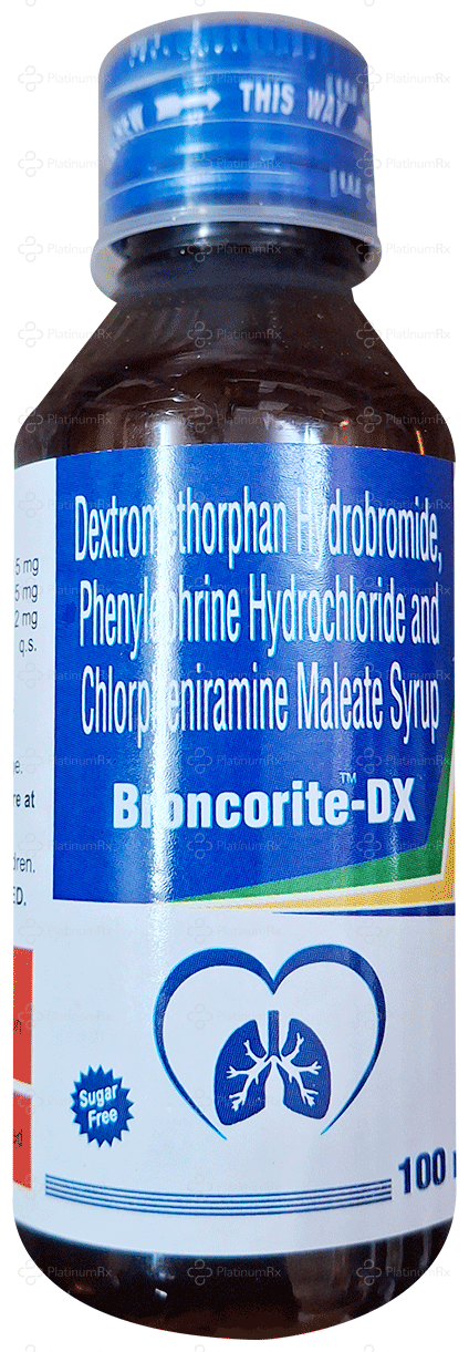Broncorite DX 2/15/5mg Sugar Free Syrup 100ml