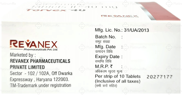 Torvex 40mg Tablet 10s