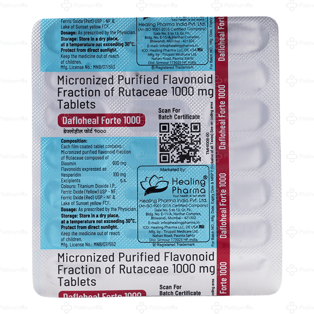 Dafloheal Forte 1000mg Tablet 18s