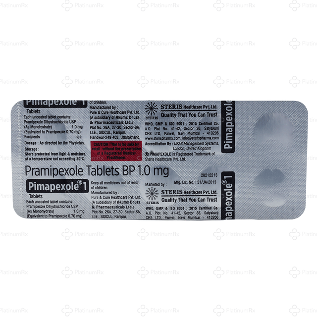 Pimapexole 1mg Tablet 10s