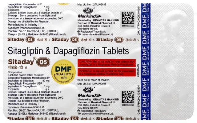 Sitaday D 5/50mg Tablet 15s