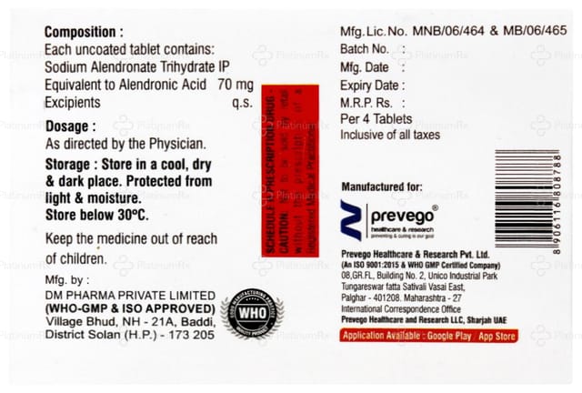 Alendeos 70mg Tablet 4s