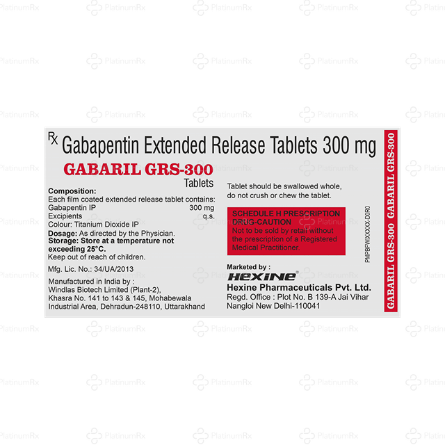 Gabaril GRS 300mg Tablet ER 10s