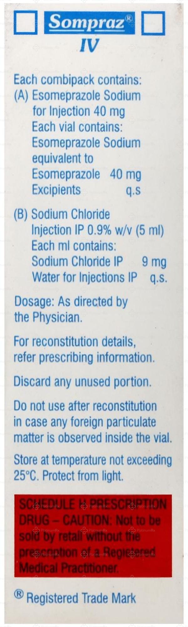 SOMPRAZ 50 MG INJECTION