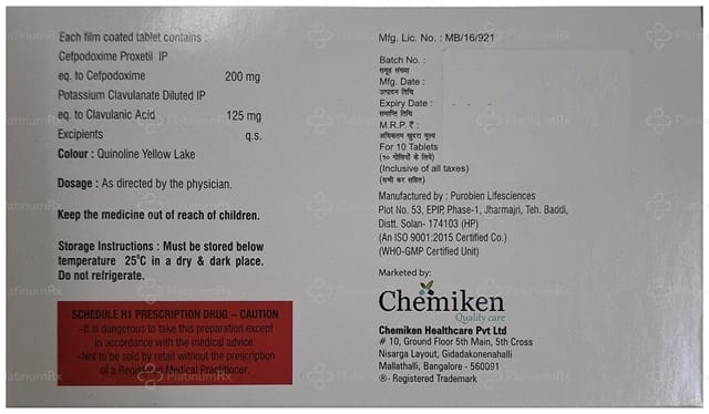 Ceftogift CV 200/125mg Tablet 10s