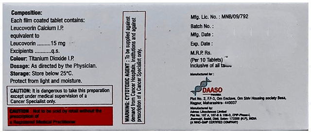 Dasovorin 15mg Tablet 10s