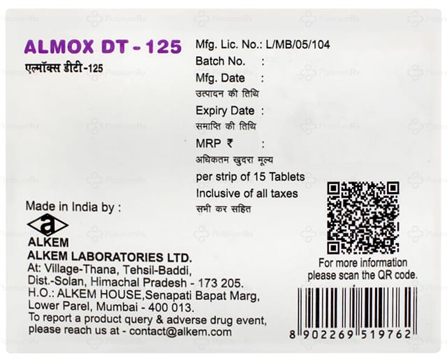 Almox DT 125mg Tablet 15s