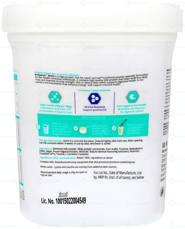 Prohance Activ Nutrition Vanilla Powder 400gm