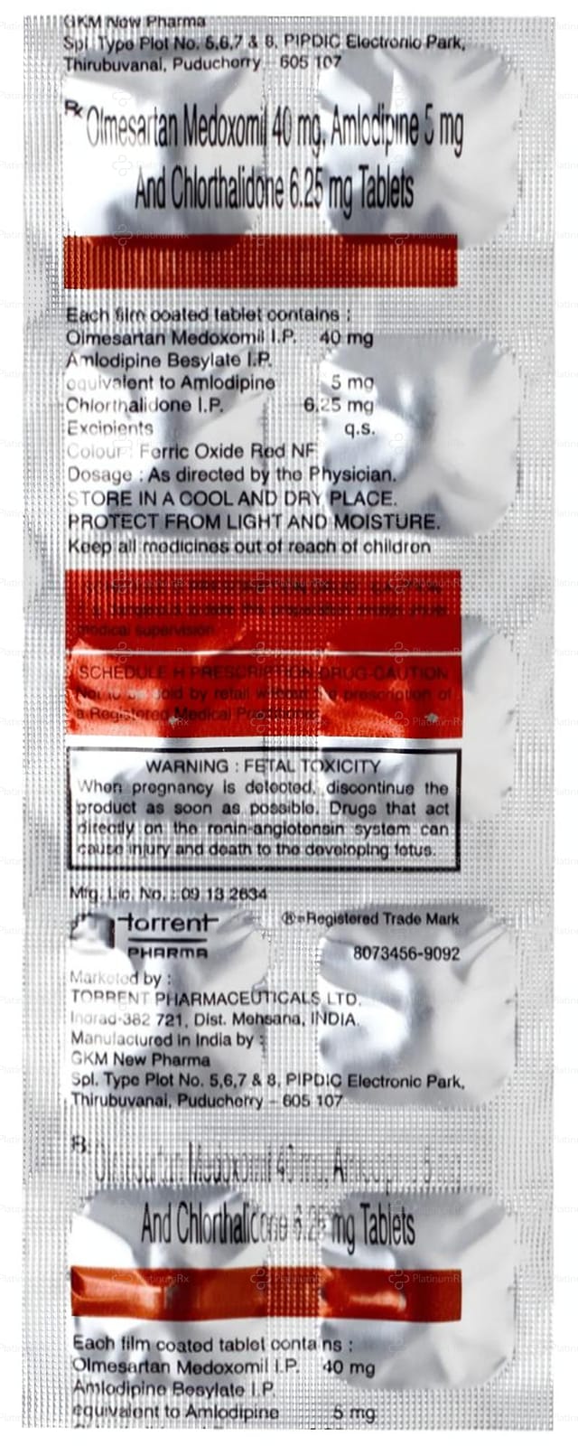 Triolsar 5/6.25/40mg Tablet 10s