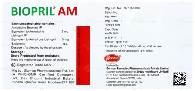 Biopril AM 5/5mg Tablet 10s