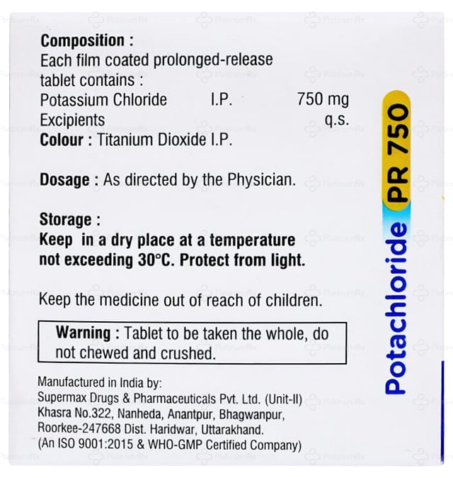 Potachloride PR 750mg Tablet 10s