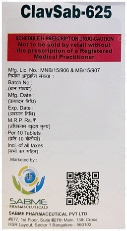 ClavSab 500/125mg Tablet 10s