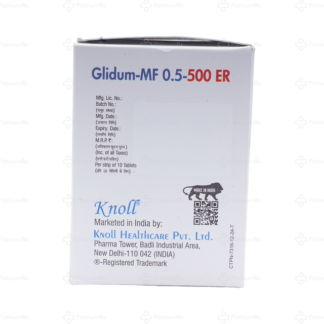 Glidum MF 0.5/500mg Tablet ER 10s