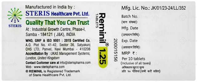 Reminil 1.25mg Tablet 10s