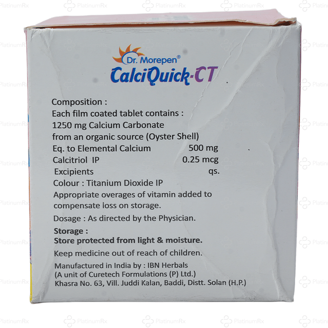 Calciquick CT 500mg/0.25mcg Tablet 15s