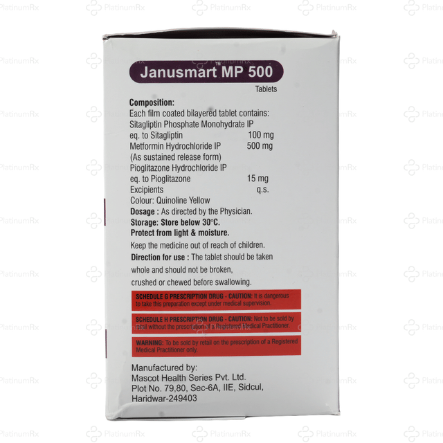 Janusmart MP 500/100/15mg Tablet SR 10s