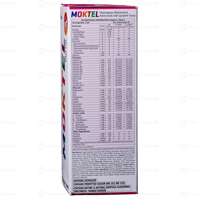 Moktel Delicious Mango Flavour Syrup 200ml