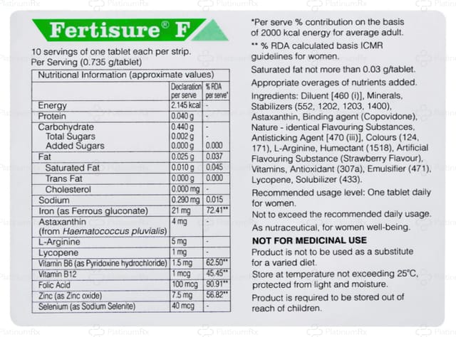 Fertisure F 40mg/141mcg Tablet 10s