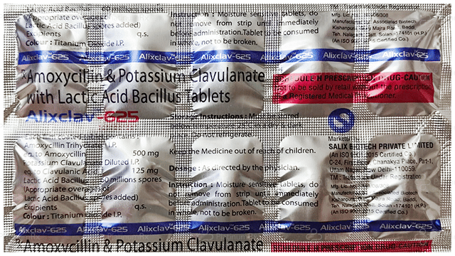 Alixclav 500/125mg/60M Tablet 10s