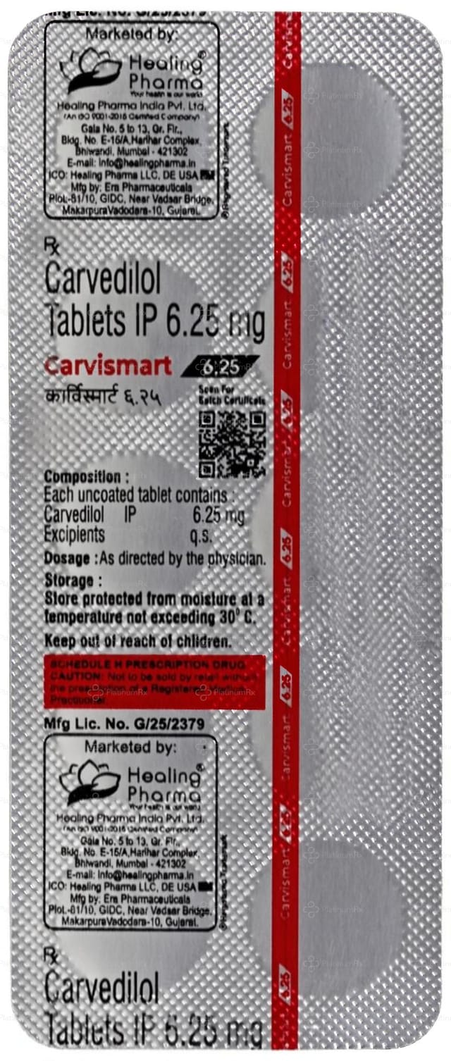 Carvismart 6.25mg Tablet 10s