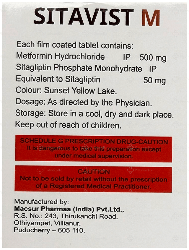 Sitavist M 500/50mg Tablet 10s