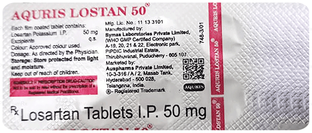 Aquris Lostan 50mg Tablet 10s