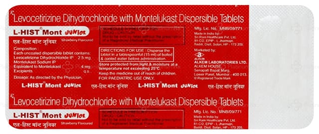 L Hist Mont Junior 2.5/4mg Tablet DT 10s
