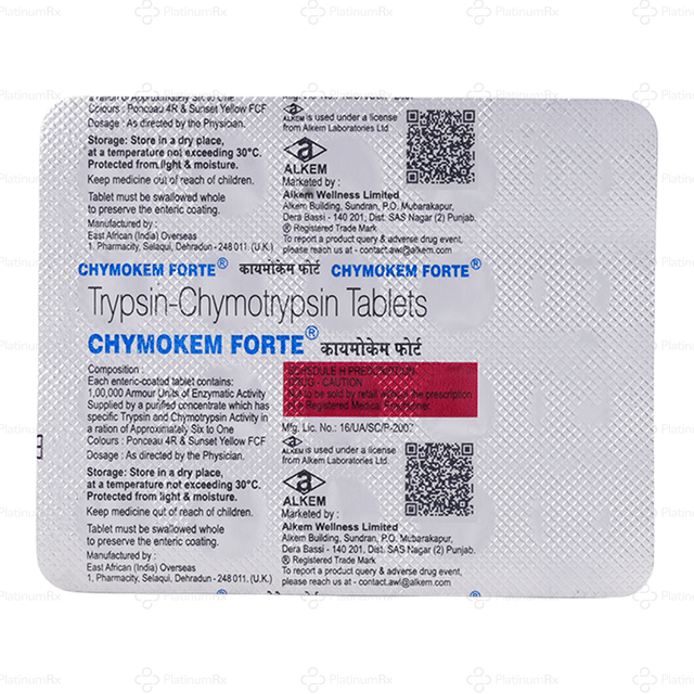 Chymokem Forte 100000AU Tablet 20s