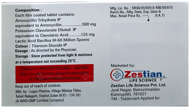 Zepiclav LB 625 Tablet 10s