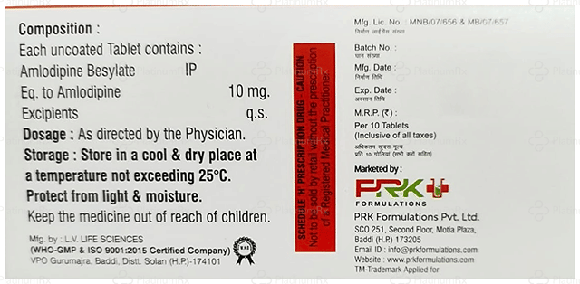 Amlokare 10mg Tablet 10s