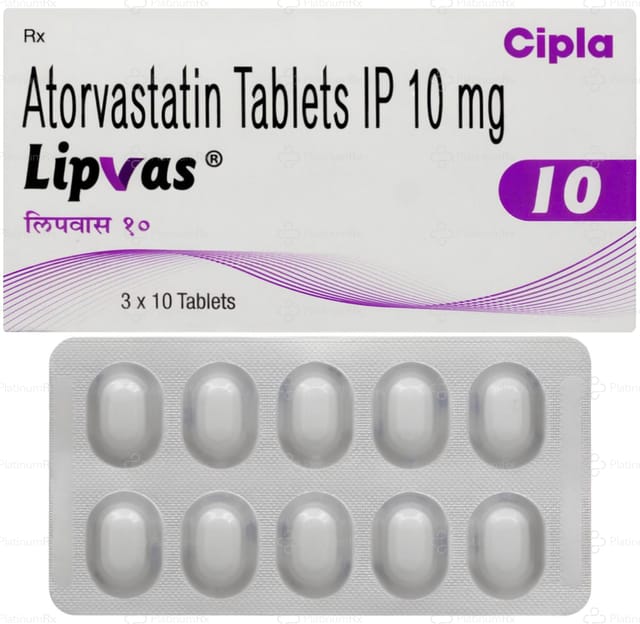 Lipvas 10mg Tablet 10s