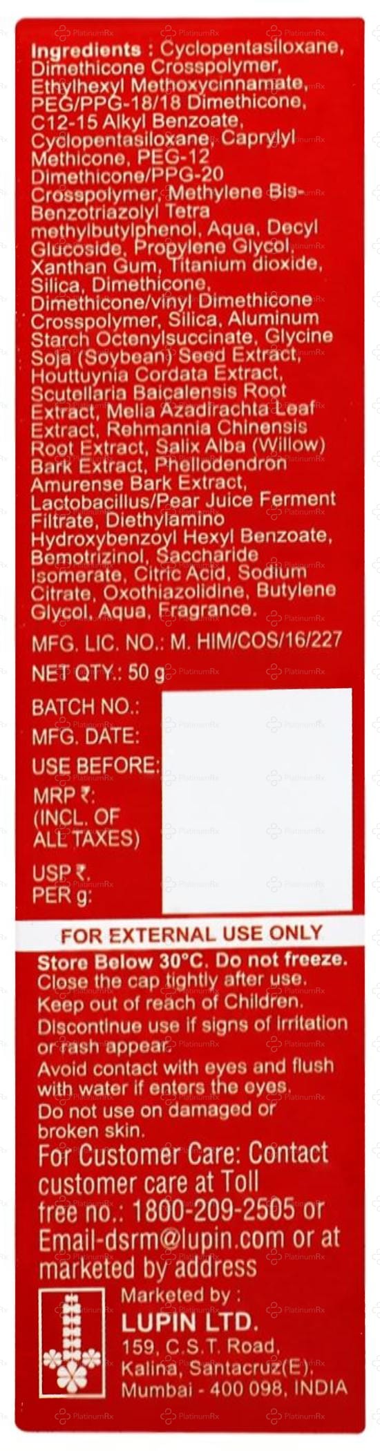 Sunhalt Gold Matte Spf 90+ Cream 50gm