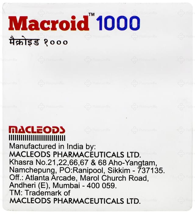 Macroid 1000mg Tablet 10s