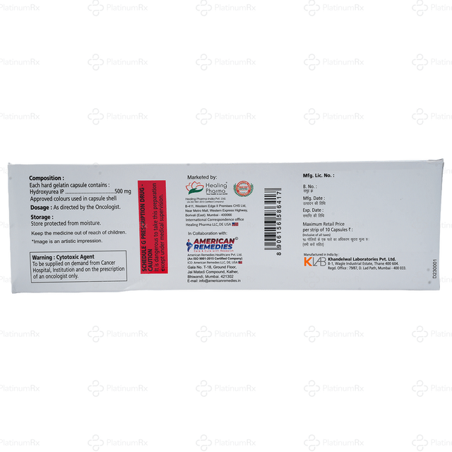 Hydrourea 500mg Capsule 10s
