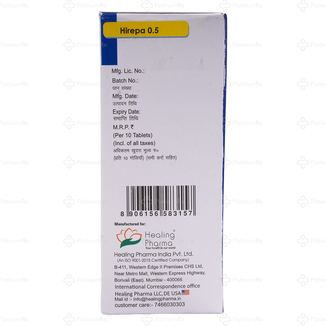 Hirepa 0.5mg Tablet 10s