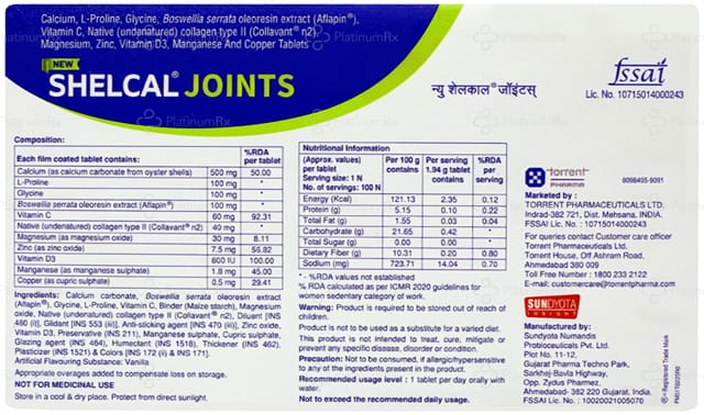New Shelcal Joints Tablet 10s