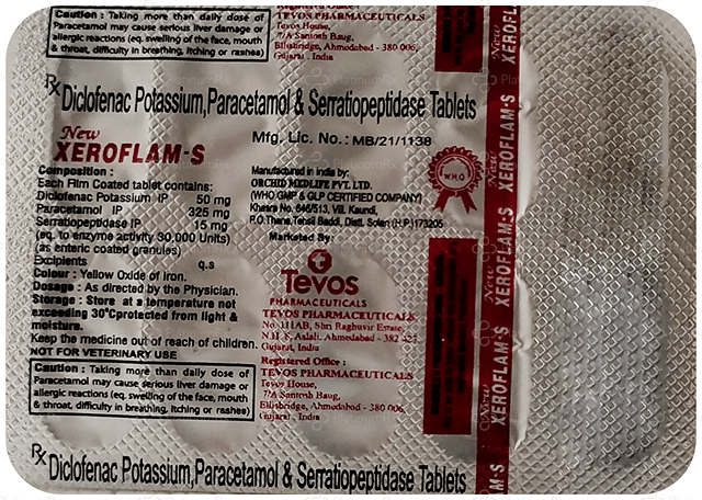 New Xeroflam S 50/325/15mg Tablet 10s
