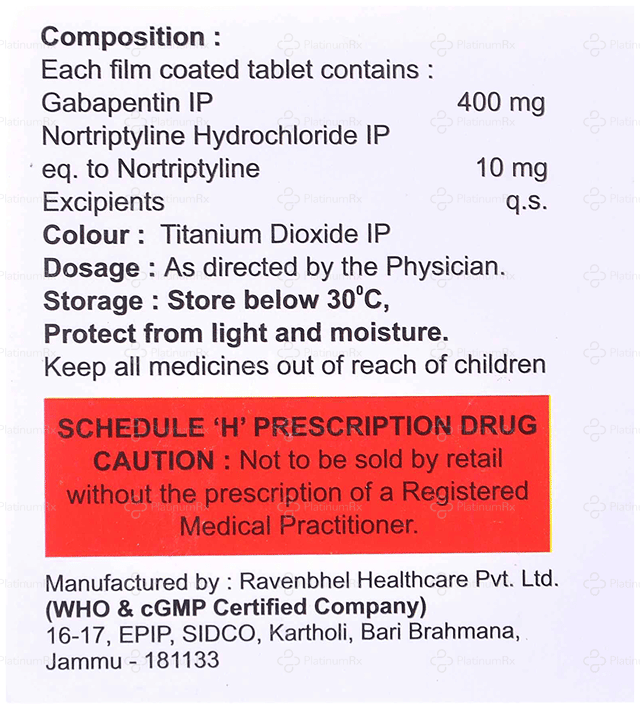 Gabadomz NT 400/10mg Tablet 10s