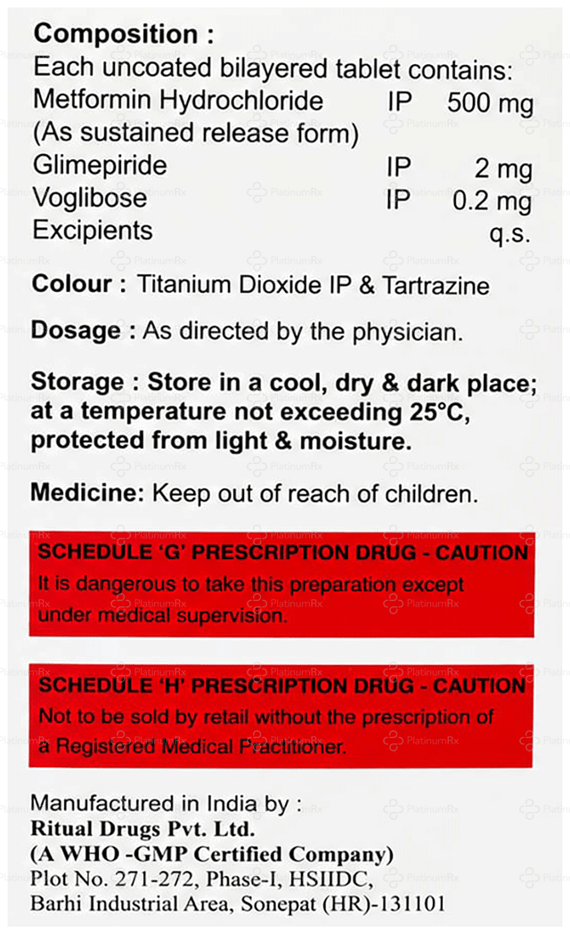 Glimcity MV 2/500/0.2mg Tablet SR 10s