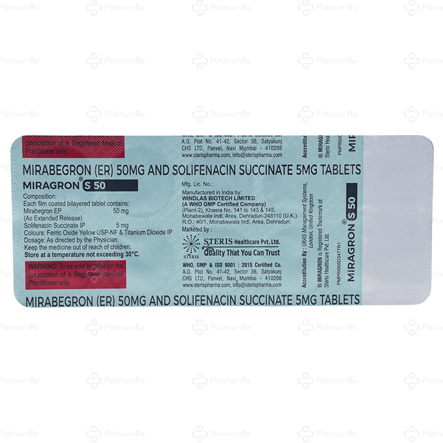 Miragron S 50/5mg Tablet ER 10s