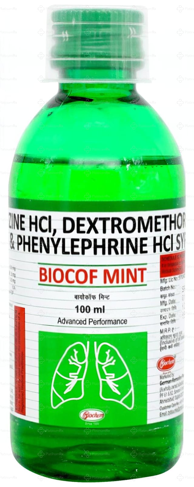 Biocof Mint Syrup 100ml