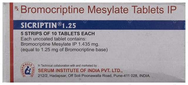 Sicriptin 1.25mg Tablet 10s
