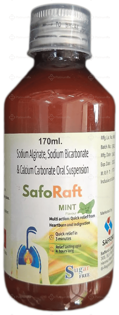 SafoRaft Mint Sugar Free Oral Suspension 170ml