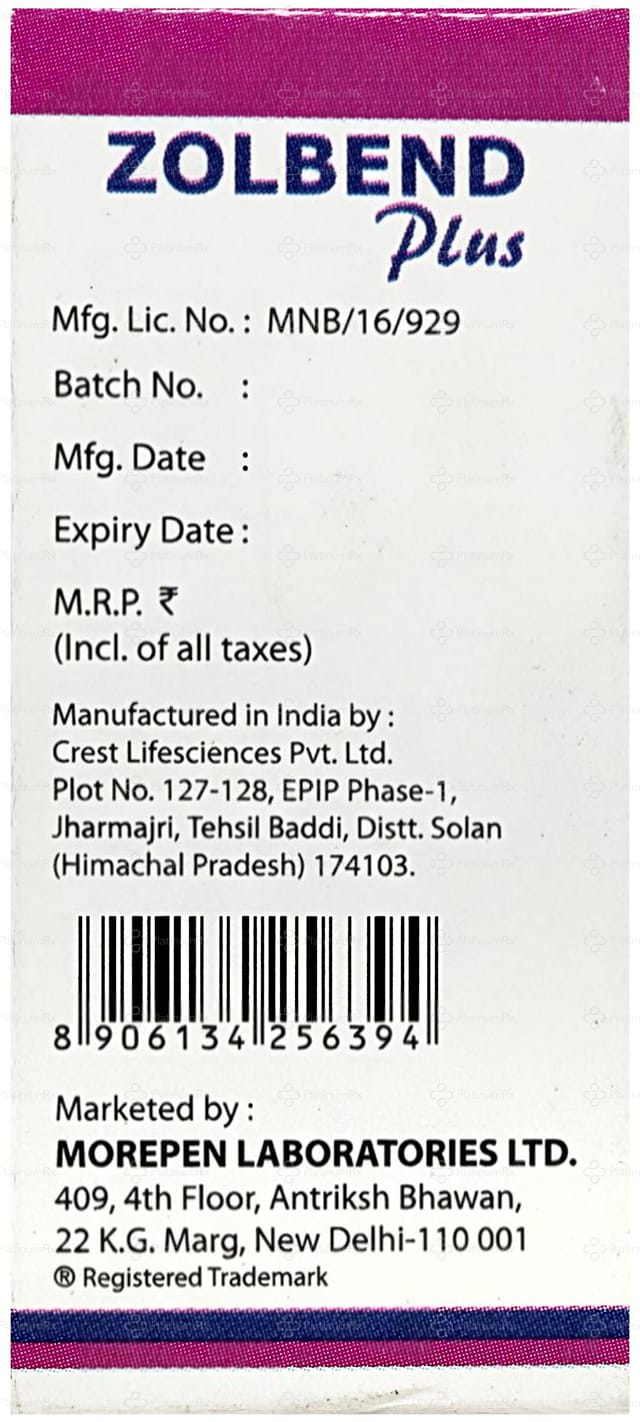 Zolbend Plus 3/200mg Syrup 10ml