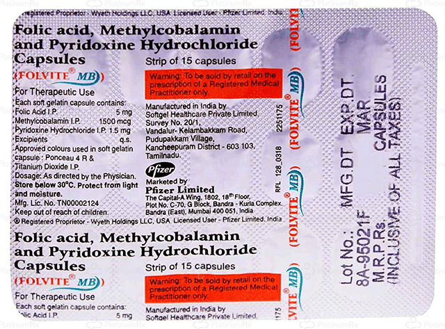 Folvite MB 5/1.5/1.5mg Capsule 15s