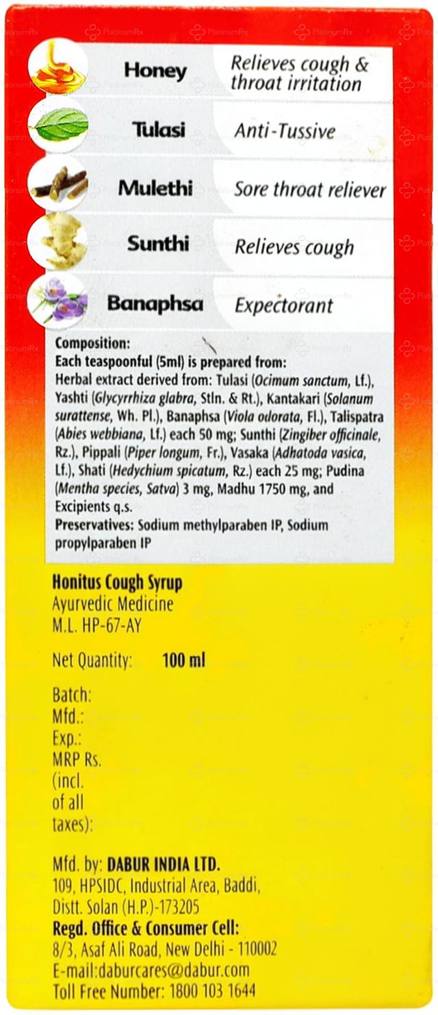 Dabur Honitus Cough Remedy (Honey) 100ml