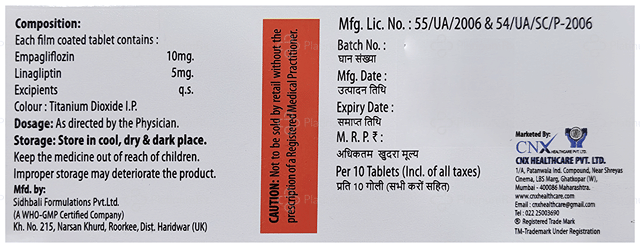 Emfalin L 10/5mg Tablet 10s