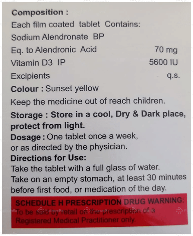 Alensyn D 70mg/5600IU Tablet 4s
