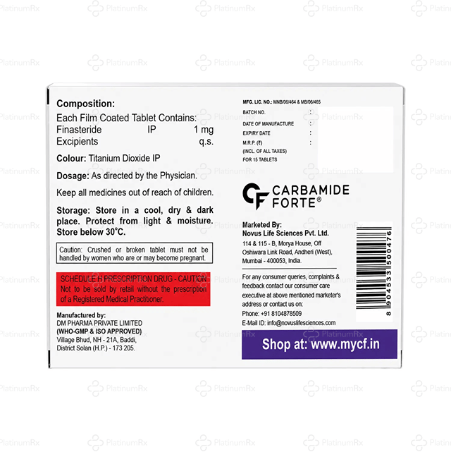 Carbasteride 1mg Tablet 15s